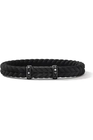 David Yurman Pulsera trenzada Chevron con diamante