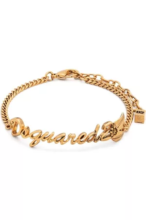 Dsquared2 Pulsera de cadena con dije de escritura