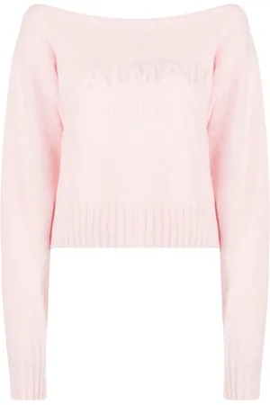 Balmain Suéter manga larga con cuello oblicuo