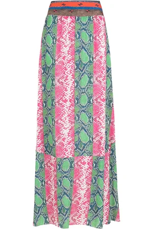 AMIR SLAMA Falda larga con diseño patchwork