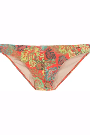 AMIR SLAMA Ropa interior con hojas estampadas