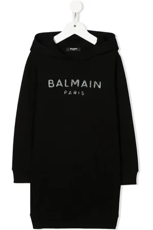 Balmain Vestido estilo hoodie con logo estampado