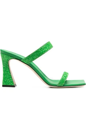 Giuseppe Zanotti Mules con glitter y puntera cuadrada