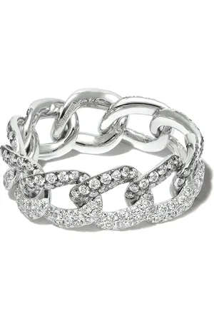 Shay Anillo de cadena en oro blanco de 18kt con diamantes