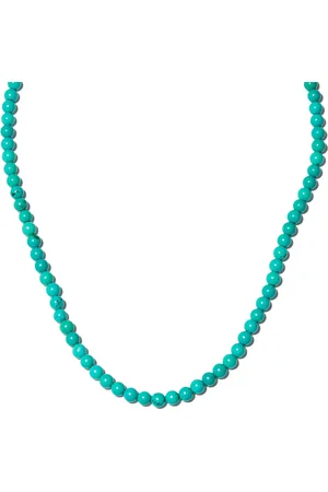Mateo Collar en oro amarillo de 14kt con cuentas de turquesa