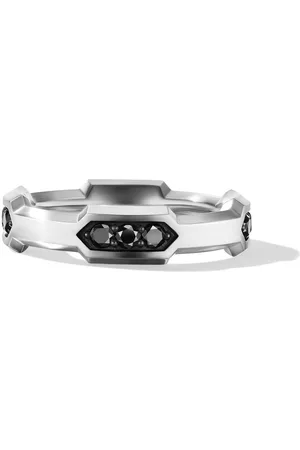 David Yurman Anillo Hex Station en plata de ley con diamante de 6mm