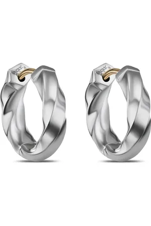David Yurman Arracadas estilo huggie Cable Edge en plata de ley de 13mm