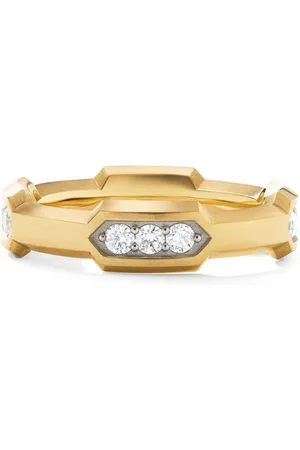 David Yurman Anillo Hex Station en oro amarillo de 18kt con diamantes de 6mm