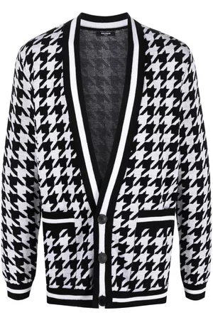 Balmain Cárdigan tejido con motivo pied de poule