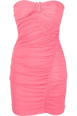 Self-Portrait Vestido strapless con detalle fruncido