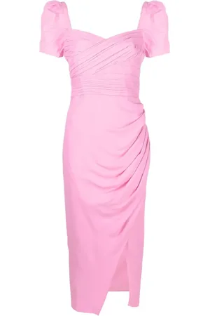Self-Portrait Vestido midi con detalle fruncido