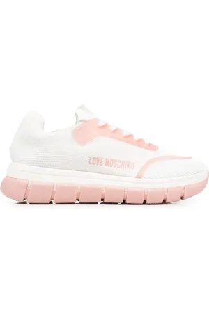 Moschino Tenis con agujetas y logo estampado