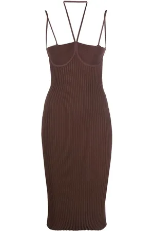 ANDREADAMO Vestido ajustado con cuello halter