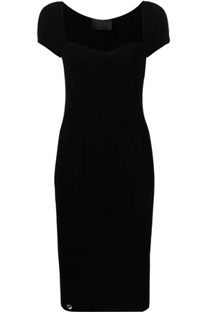 Philipp Plein Vestido midi tejido de canalé
