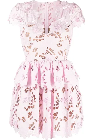 Self-Portrait Vestido corto con bordado floral