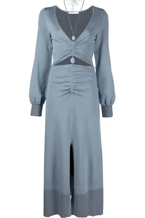 Simkhai Vestido midi fruncido con aberturas