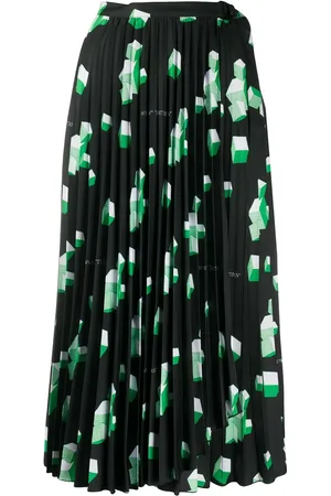OFF-WHITE Falda plisada con estampado geométrico