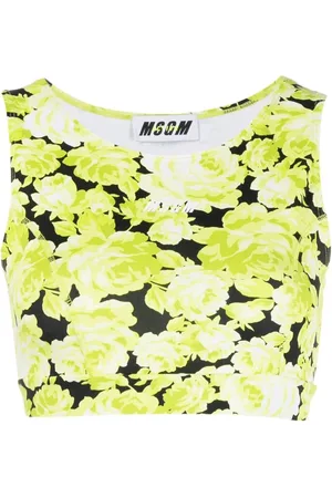 Msgm Top corto con estampado floral