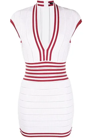 Balmain Vestido tejido de canalé ajustado