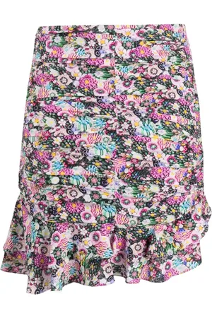 Isabel Marant Falda corta Milendi fruncida con estampado floral
