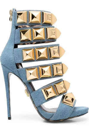 Philipp Plein Sandalias de mezclilla con tacón de 120mm