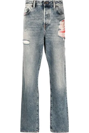 Diesel Jeans rectos con efecto envejecido
