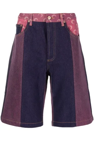 Marine Serre Shorts de mezclilla con motivo de lunas