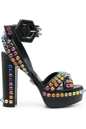 Philipp Plein Sandalias con detalles de cristal y tacón de 135mm