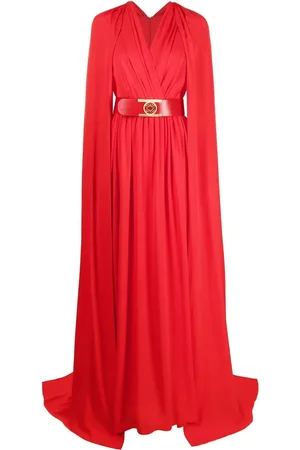 Elie saab Vestido de fiesta de seda con efecto de capa