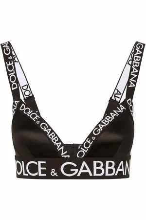 Dolce & Gabbana Brasier estilo triángulo con franja del logo