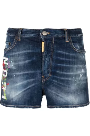 Dsquared2 Shorts de mezclilla con salpicaduras de pintura estampadas