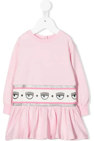Chiara Ferragni Vestido tipo suéter con franja del logo