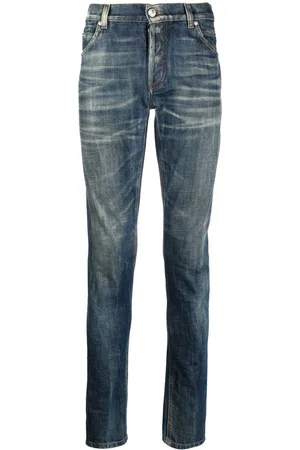 Balmain Jeans slim con efecto de pliegues