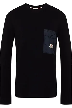 Moncler Suéter tejido de canalé con parche del logo