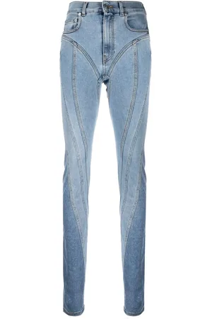 MUGLER Skinny jeans con detalle de costuras