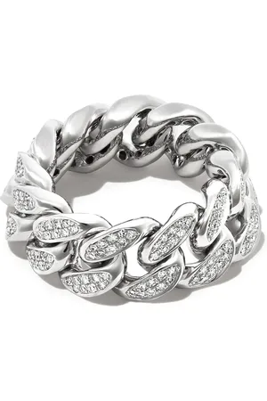 Shay Anillo plano en oro blanco de 18kt con diamantes