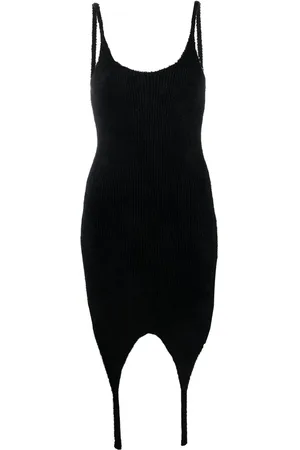 Balmain Vestido de canalé con tirantes finos