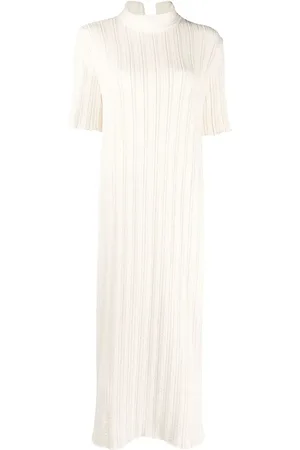 Jil Sander Vestido de canalé con manga corta