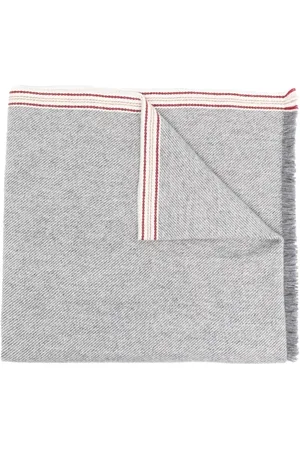 Brunello Cucinelli Mascada de cachemira con rayas estampadas