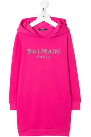 Balmain Vestido estilo hoodie con logo estampado