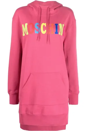 Moschino Vestido con capucha y logo estampado