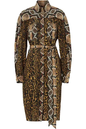 Burberry Vestido camisero con motivo animal print