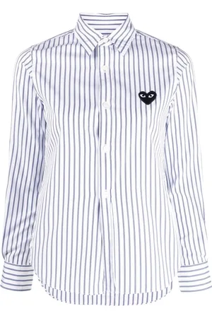 Comme des Garçons Camisa con rayas estampadas y corazón