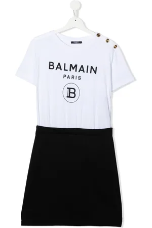 Balmain Vestido con logo estampado