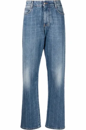 Stella McCartney Jeans rectos con detalles de strass