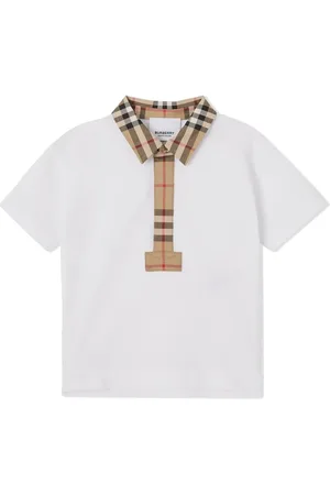 Burberry Playera tipo polo con ribete estampado a cuadros
