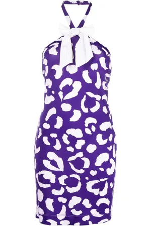 Moschino Vestido con estampado de leopardo 2000