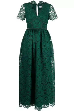 Self-Portrait Vestido bordado con cuello en V