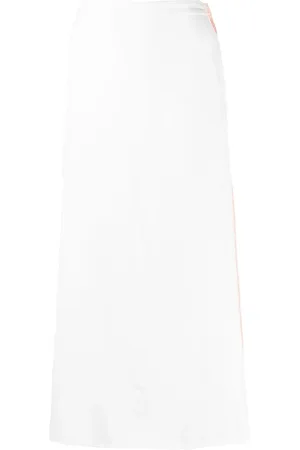 YOHJI YAMAMOTO Falda midi con franja del logo 2000