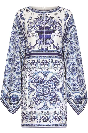 Dolce & Gabbana Mujer Cóctel - Vestido corto con estampado Mayólica